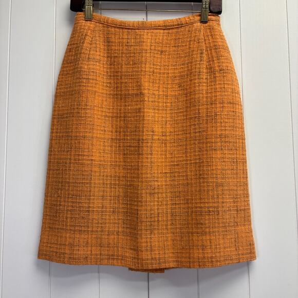 Vintage Unbranded Womens Academia Plaid Wool Straight Skirt Size M Preppy Office - Picture 1 of 8